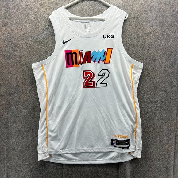 Jimmy Butler Jersey Mens XXL White Miami Heat #22 NBA Dri-Fit City Edition Nike - Picture 1 of 11